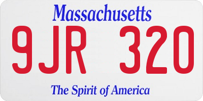 MA license plate 9JR320