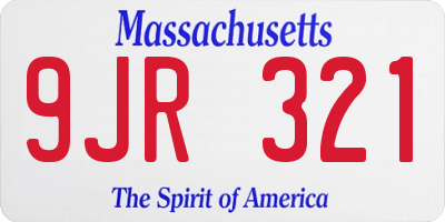 MA license plate 9JR321