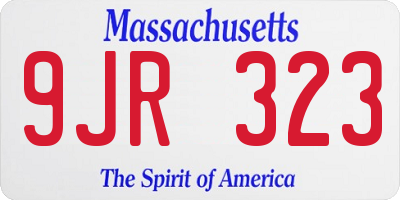 MA license plate 9JR323