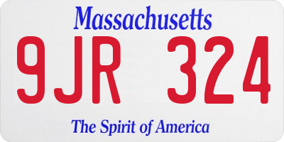 MA license plate 9JR324
