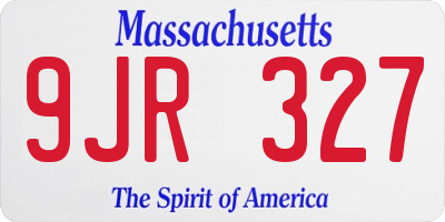 MA license plate 9JR327