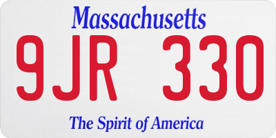 MA license plate 9JR330