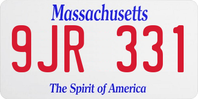 MA license plate 9JR331