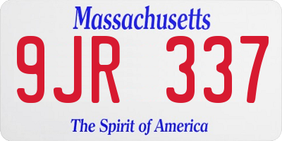 MA license plate 9JR337