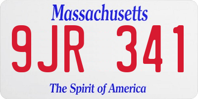 MA license plate 9JR341
