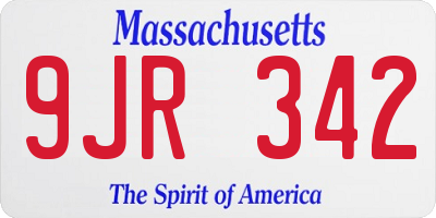 MA license plate 9JR342