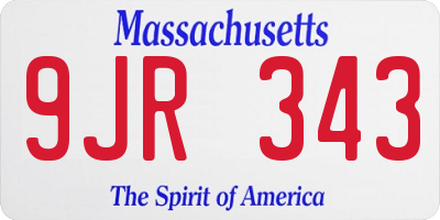 MA license plate 9JR343