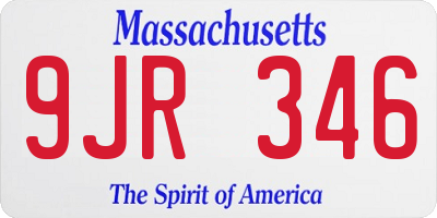 MA license plate 9JR346