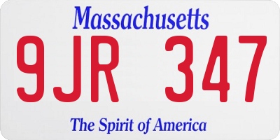 MA license plate 9JR347