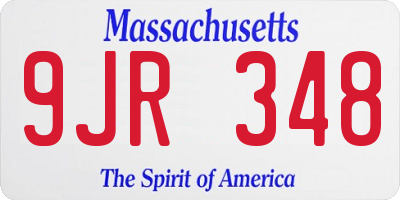 MA license plate 9JR348