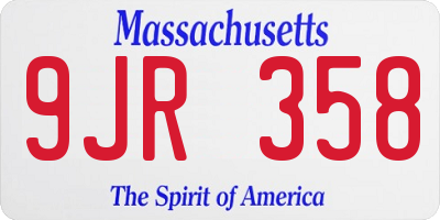 MA license plate 9JR358