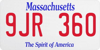 MA license plate 9JR360