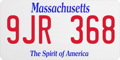 MA license plate 9JR368