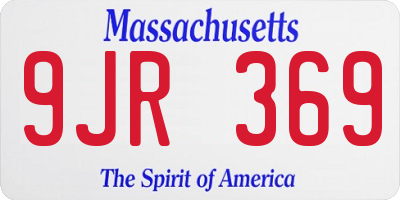 MA license plate 9JR369