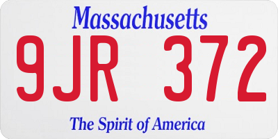 MA license plate 9JR372