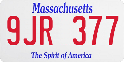MA license plate 9JR377