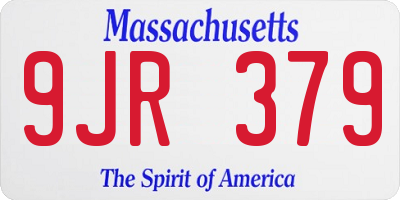 MA license plate 9JR379