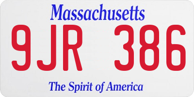 MA license plate 9JR386