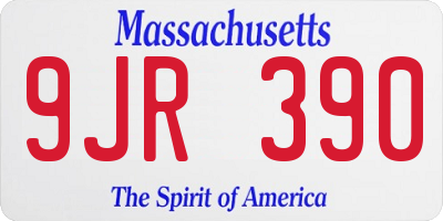 MA license plate 9JR390