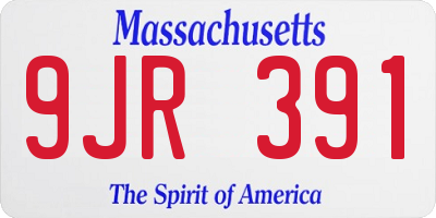 MA license plate 9JR391