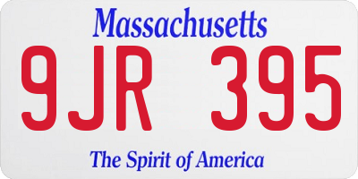 MA license plate 9JR395