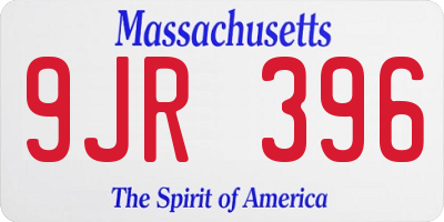 MA license plate 9JR396