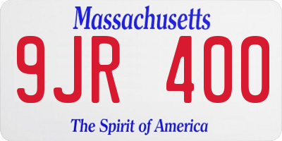 MA license plate 9JR400