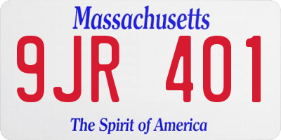 MA license plate 9JR401