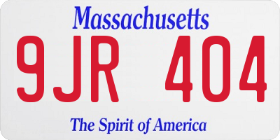 MA license plate 9JR404
