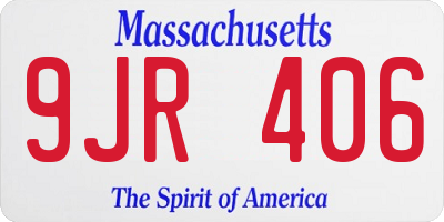 MA license plate 9JR406