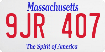 MA license plate 9JR407