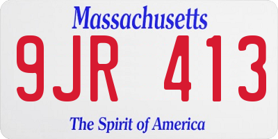 MA license plate 9JR413