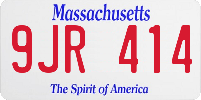 MA license plate 9JR414