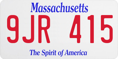 MA license plate 9JR415
