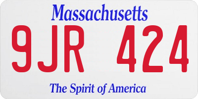 MA license plate 9JR424