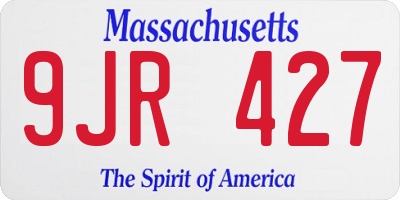 MA license plate 9JR427