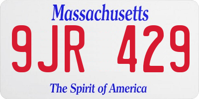 MA license plate 9JR429
