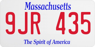 MA license plate 9JR435
