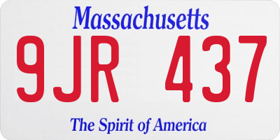 MA license plate 9JR437