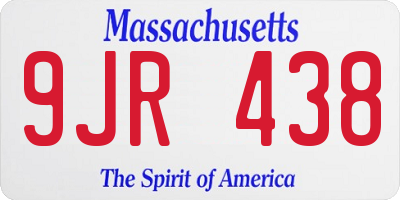 MA license plate 9JR438