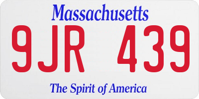 MA license plate 9JR439
