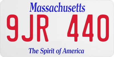 MA license plate 9JR440