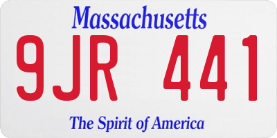 MA license plate 9JR441