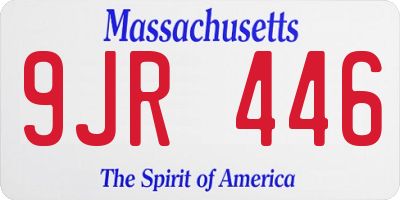 MA license plate 9JR446