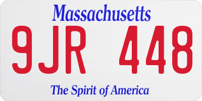 MA license plate 9JR448