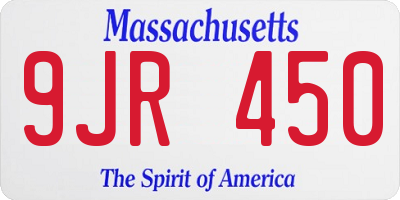 MA license plate 9JR450
