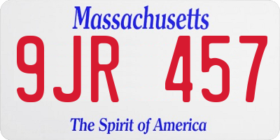 MA license plate 9JR457