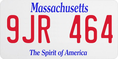 MA license plate 9JR464
