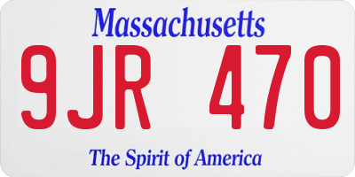 MA license plate 9JR470