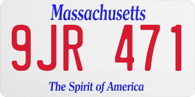 MA license plate 9JR471